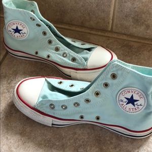 Robin’s Egg Blue High Top Converse